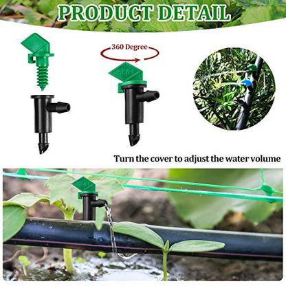 Mudder 60 Pcs Flag Drip Emitters for Drip Irrigation, 3 Sizes, 1 2 4 GPH