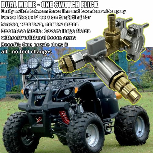 1-Pack Boomless & Fence Line Sprayer Nozzle for ATV – Brass Construction, 31FT Spray Swath, Adjustable Pattern, Universal Fit for Spot Sprayers.
