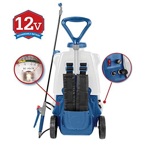 Rainmaker Multi-Purpose Battery Powered Electric Sprayer - For Home and Garden Applications, 5 Gallon,Translucent/Blue