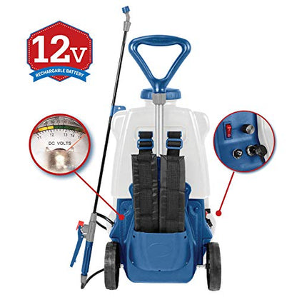 Rainmaker Multi-Purpose Battery Powered Electric Sprayer - For Home and Garden Applications, 5 Gallon,Translucent/Blue