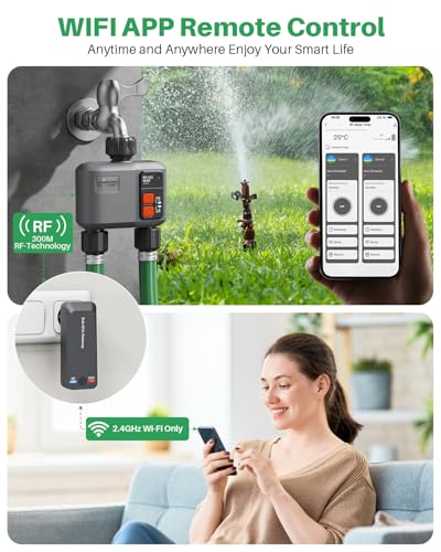 WiFi Sprinkler Timer 2 Zone, 984ft Range Smart Water Timer for Garden Hose - style: 2 Zone