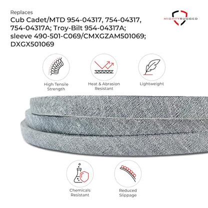 954-04317A Drive Belt for Cub Cadet, Length 67", Heavy-Duty, Aramid Cord Belt Replaces 954-04317, 754-04317, 754-04317A for Craftsman 247. & Z Series, Troy Bilt Mustang & Z Series, MTD RZT, ZT Series - size: 67" x 1/2"