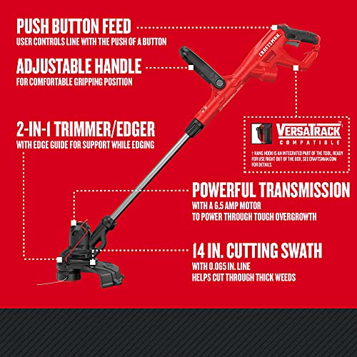 CRAFTSMAN WEEDWACKER® String Trimmer, 6.5 Amp, 14-Inch (CMEST913) - style: New