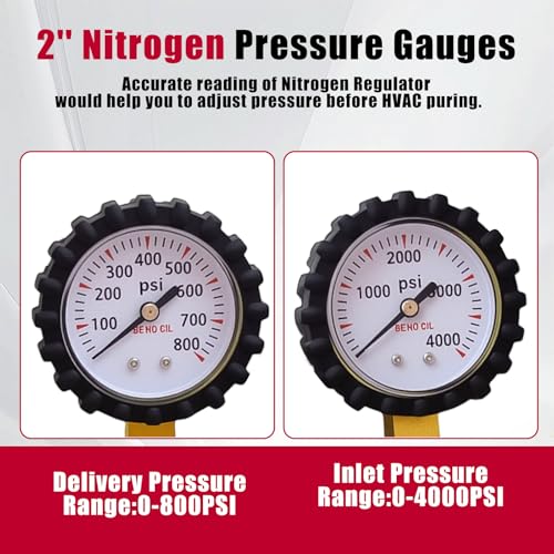 Nitrogen Regulator with 60" Hose,0-800 PSI, CGA 580 - color: 0-800 Psi With Hose
