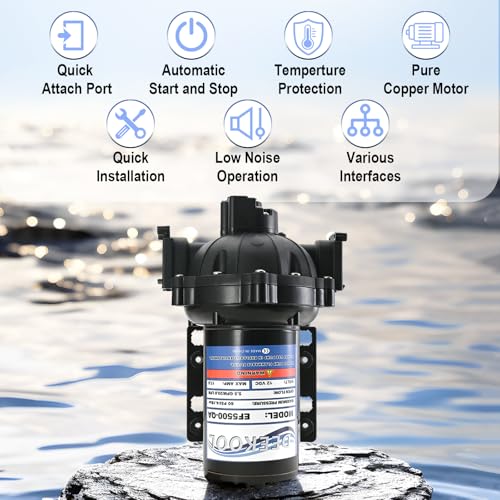 EF5500-BOX-QA 12V Sprayer Pump,5.5GPM 60 PSI Diaphragm Pump,Soft Wash Pump