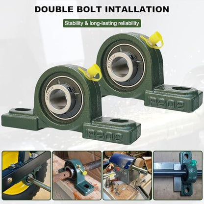 2 Pack UCP202-10 Pillow Block Bearing - 5/8" Mounted Pillow Block Bearings Solid Cast Iron Base - Self Alignment - style: UCP202-10