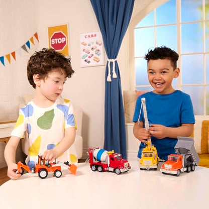 Driven by Battat – 7-Inch Crane Truck Toy with Lights & Sounds, Movable Parts, Construction Vehicle for Boys & Girls, Durable Design, Realistic Details, 3+ Years Toy for Kids - style: Crane Truck
