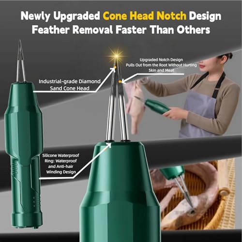 New Electric Poultry Plucker, Handheld Quick Chicken Plucker for Chicken Duck Goose Turkey, Portable Rechargeable Waterproof Feather Puller Machine