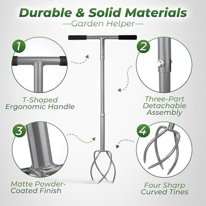 Walensee Twist Tiller with Large Steel Claw for Garden Soil Loosening