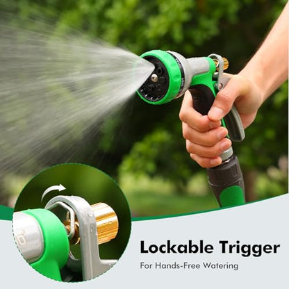 RESTMO Garden Hose Nozzle Heavy Duty, Rear Trigger Water Sprayer, Green - color: Green
