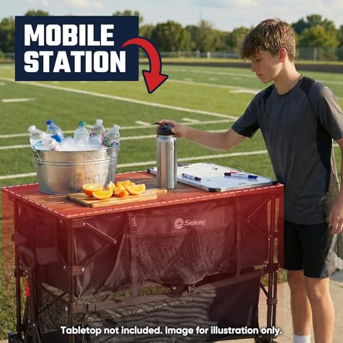 Sekey 400L Double-Decker Wagon, 500 lb Capacity, 50 in Extender - color: Carbon Black
