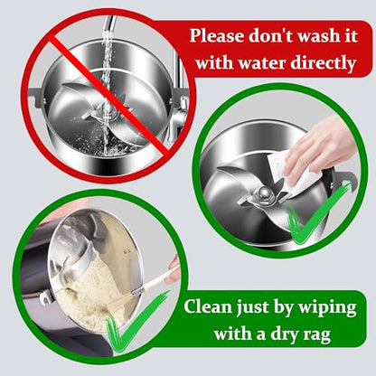 Grain Mill 750g, flour mill grinder for home, Electric Stainless Steel Grain Grinder for Wheat, Spices, coffee,Corn and Other Dry Food Grinders for Kitchen - size: 750.g