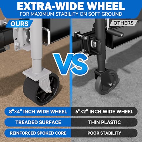 2000 lbs Swivel Boat Trailer Jack with 8" Upgraded Wheel,13" Lift - color: Sliver