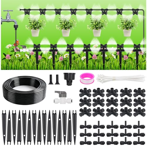 50FT Drip Irrigation System Kit, Garden Watering System