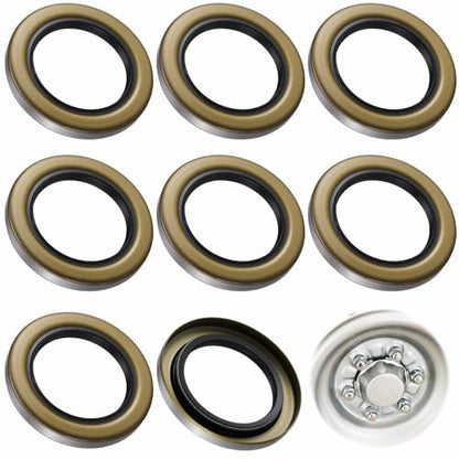 8 Pack Double Lip Grease Seal ID 2.250" x OD 3.376" - style: ID 2.250" x OD 3.376"