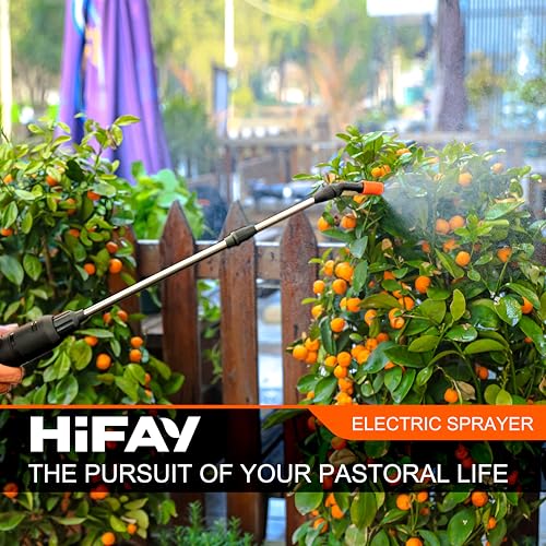 HIFAY ES4-PRO 1Gallon/4L Electric Sprayer, Rechargeable Battery-Powered Sprayer with 304 Stainless Steel Telescopic Rod. The New Model is Waterproof and The Buttons Have Been Updated. (Blue) - color: Blue