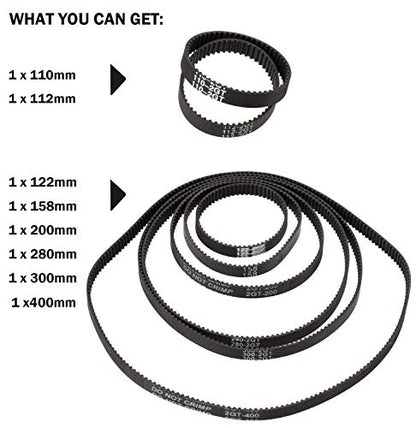 PAGOW 8pcs 3D Printer Timing Belt 2GT-6 Closed Loop Rubber Belt