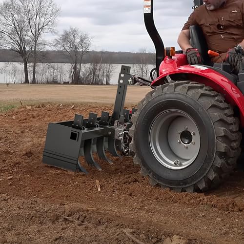 YITAMOTOR 55" Box Blade Tractor Attachment, Scarifier Shank for CAT1/0