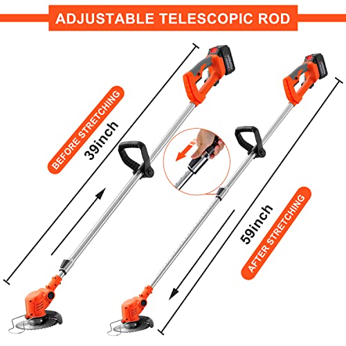 MAXMAN Cordless Weed Wacker, 21V 4Ah Batteries, for Yard Trimming & Edging