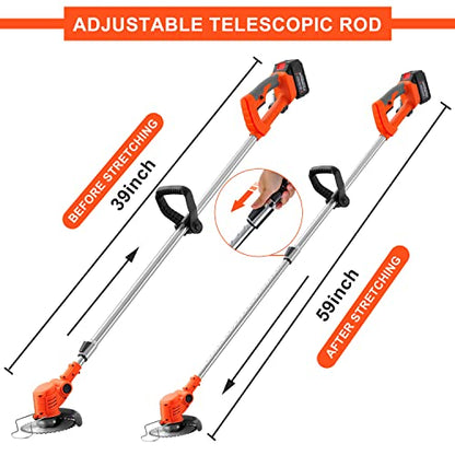 MAXMAN Cordless Weed Wacker, 21V 4Ah Batteries, for Yard Trimming & Edging