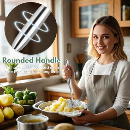 Stainless Steel Potato Masher - Heavy Duty Mashed Potato Maker