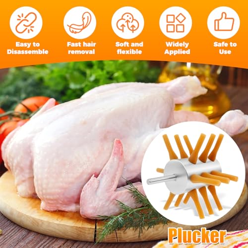 Stainless Steel Poultry Plucker, Chicken Feather Plucker Machine,Poultry Depilation Machine,Chicken Plucker Drill Attachment,Stainless Steel Drill Chicken Plucker