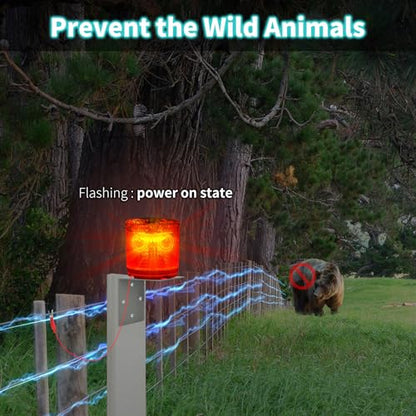 Electric Fence Idicator Light, Briidea Solar Fence Alarm with Light Transmission to 1/2 Mile, Ensure The Normal Operation of The Electronic Fence to Prevent The Invasion of Wild Animals, Red, MK-098 - color: Red