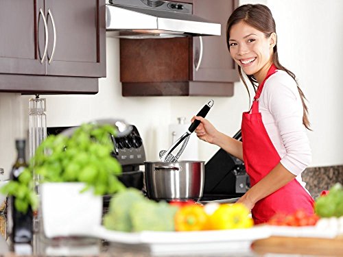 Joyoldelf Heavy Duty Stainless Steel Potato Masher, Professional Integrated Masher Kitchen Tool & Food Masher/Potato Smasher with Silicone Handle, Perfect for Bean, Vegetable, Fruits, Avocado, Meat - color: Black