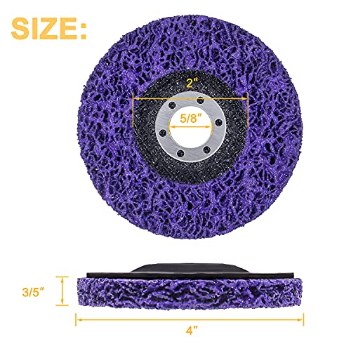 6 Pack 4" x 5/8" Strip Discs Stripping Wheel Fit Angle Grinder Clean and Remove Paint Coating Rust Welds Oxidation - size: 4 Inch
