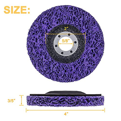 6 Pack 4" x 5/8" Strip Discs Stripping Wheel Fit Angle Grinder Clean and Remove Paint Coating Rust Welds Oxidation - size: 4 Inch