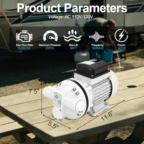 BLACKHORSE-RACING 110V-120V AC Self-Priming DEF Transfer Pump - size: 110V AC