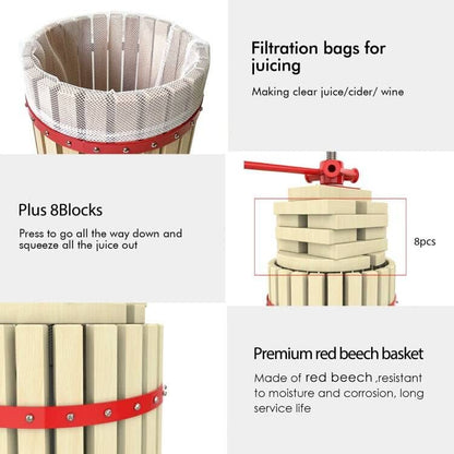 Fruit Wine Press and Crusher,100% Nature Apple&Grape&Berries Crusher Manual Juice Maker
