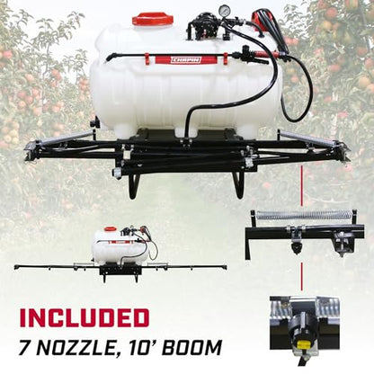 CHAPIN 98004 ATV 40G Water Tank with 10ft Boom and 3-Point Hitch Sprayer, 5 GPM Diaphragm Pump Included, for Agriculture, Acreage, Farming, Landscaping