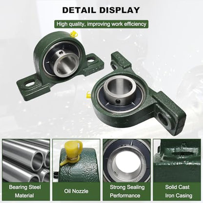 2 Pack UCP208-24 Pillow Block Bearing - 1-1/2" Mounted Pillow Block Bearings Solid Cast Iron Base - Self Alignment (UCP208) - style: UCP208-24