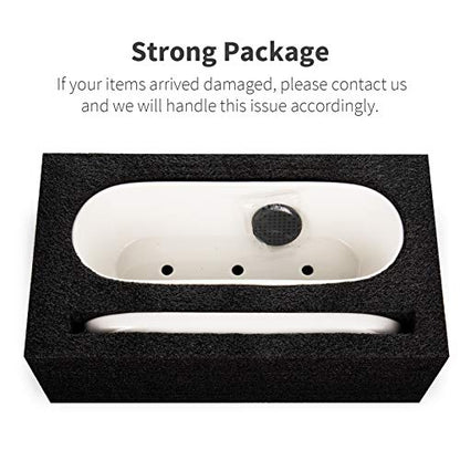 E-liu 11 Inch Oval Ceramic Planter Pot with Drainage Hole Saucers - color: White, size: 11 inch Single