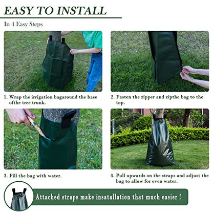 6 Pack 20 Gallon Tree Watering Bags, 6-8 Hours Slow Release PVC Irrigation