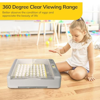 36-60 Egg Incubator with Automatic Egg Turning and Humidity Control, Chicken Egg Incubator with Digital Display, Adjustable Egg Incubators for Hatching Eggs Include Chicken Duck Quail Eggs