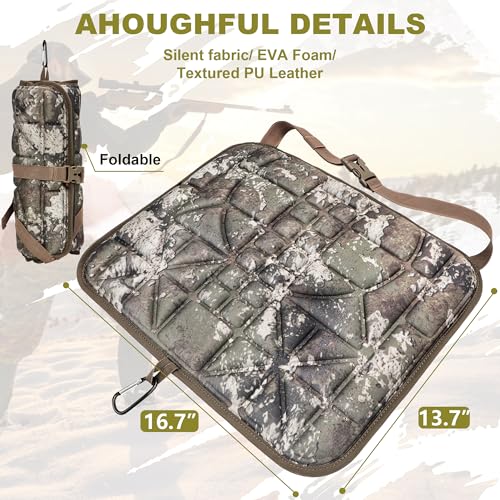 Hunting Seat Cushion, Silent Memory Foam Pad for Tree Stand & Saddle - color: Truetimber Strata