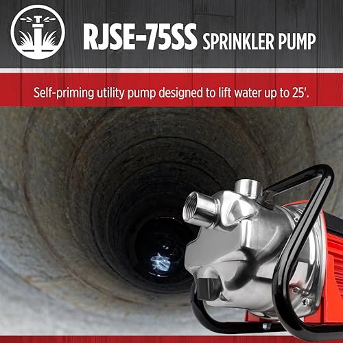 Red Lion RJSE-75SS, 3/4 HP, 11 GPM Stainless Steel Sprinkler Utility Pump