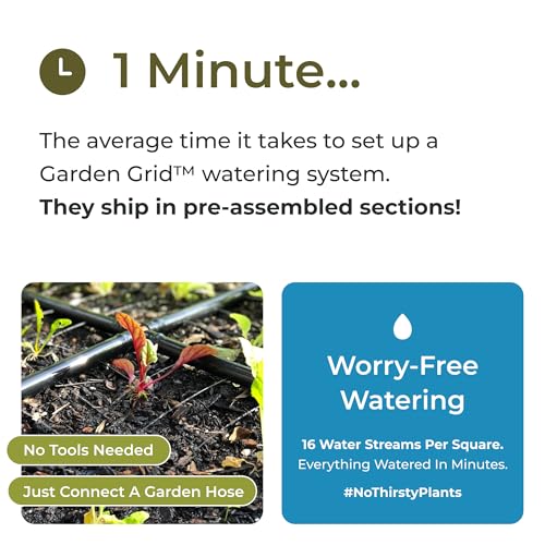 Garden Grid 2x8 | Irrigation System for Garden Bed Watering | Pre-Assembled - size: 2x8, style: Standard