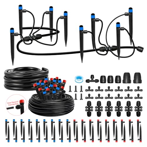 Drip Irrigation Kit for Garden, Quick-Connect Plant Watering System 250FT - size: 250FT