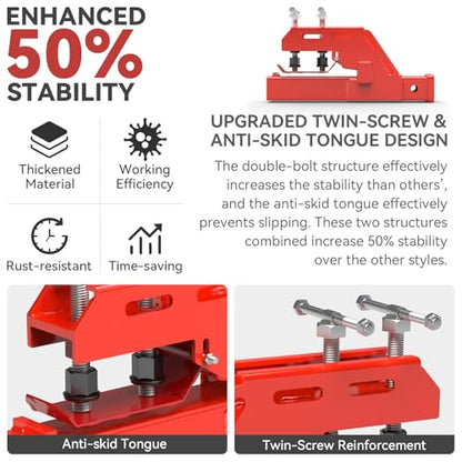 Clamp on Trailer Hitch 2" Receiver for Tractor Bucket, Red, Non-Slip - color: Red