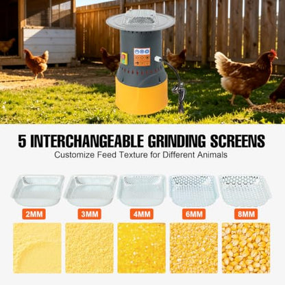 Grain Mill Corn Grinder, 1000w Electric Feed Grinder Mill 25L - size: 25L Round