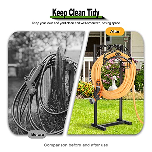 Gayuteay Garden Water Hose Holder with Storage Basket for Outside