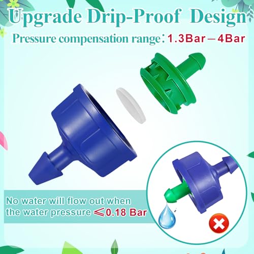 60Pcs 0.25 GPH Drippers Pressure Compensating Drip Emitters - color: 60 PCS 0.25GPH