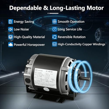 GF2034 Blower Motor 1/3 HP 115V 60Hz 1725 RPM 48 Frame Belt Drive Fan Motor