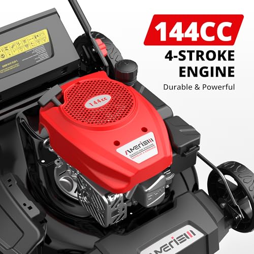 AMERISUN 21" Gas Push Lawn Mower,144cc 4-Stroke OHV Engine,2-in-1 Mowing