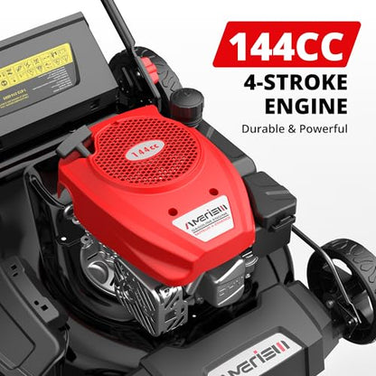 AMERISUN 21" Gas Push Lawn Mower,144cc 4-Stroke OHV Engine,2-in-1 Mowing