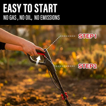 MZK 40V 12-Inch Cordless Garden Tiller Cultivator, 8.6-in Depth
