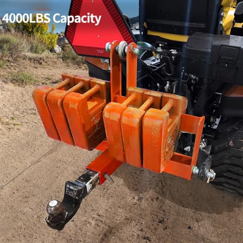 Suitable for 3-Point 2" Receiver Hitch Drawbar with Suitcase Weight Brackets for CAT 1 Tractors
